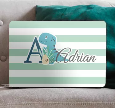 Laptop skin baby dinosaur personalized design - TenStickers