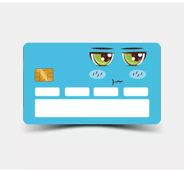 Cute facial expression credit card sticker - TenStickers