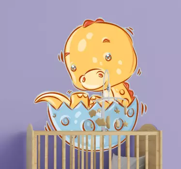 Cute hatching dinosaur wall stickers for kid - TenStickers