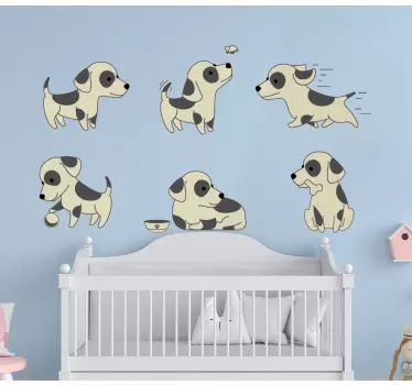 Cute puppy dog doodle dog sticker - TenStickers
