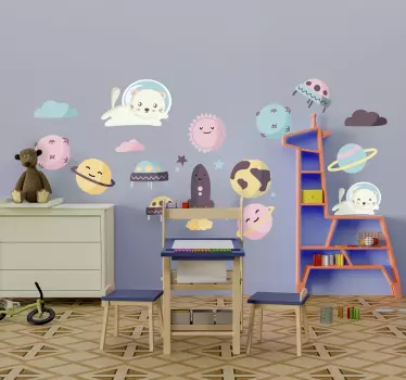 Cute Space Creatures wall stickers for kid - TenStickers