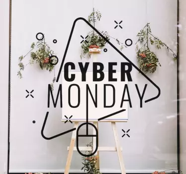 Cyber Monday with mouse stickers black friday - TenStickers