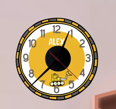 Cycling decal personalized construction clock - TenStickers