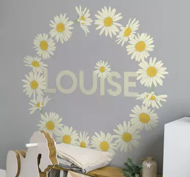 Daisy Crown with name Custom Sticker - TenStickers