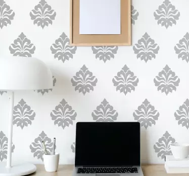 Damask pattern wallpaper decal - TenStickers
