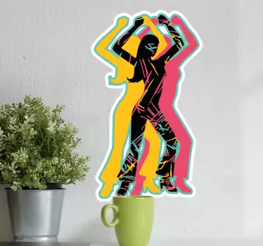 Dance sticker colorful dance figures - TenStickers