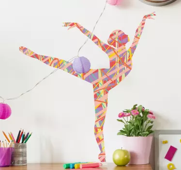 Dance sticker dancer silhouette in colorful design - TenStickers