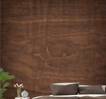 Dark mahogany wood vinyl print wall decal - TenStickers