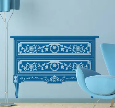 Decorative Table with Drawers Sticker - TenStickers