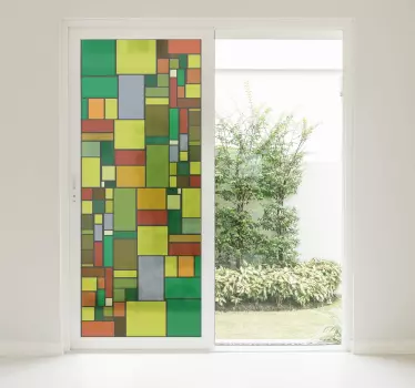 Translucent mondrian glass window sticker - TenStickers