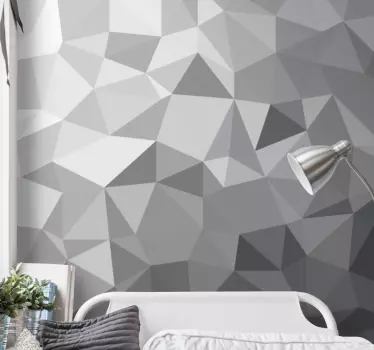 Different shades of grey abstract art vinyl print wall sticker - TenStickers