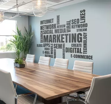digital marketing office sticker - TenStickers