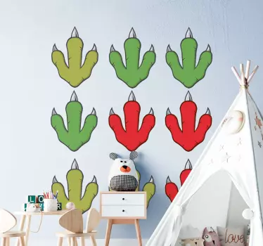 Dinosaur footprint dragon wall sticker - TenStickers