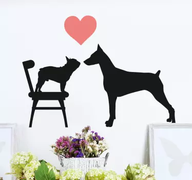 Dogs in love wall decor - TenStickers