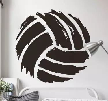 Drawing brush volleyball wall decal - TenStickers