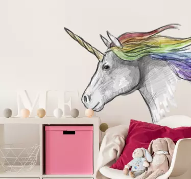 Drawing of unicorn drawing Wall Sticker - TenStickers