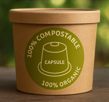Drink sticker 100% organic coffee capsules - TenStickers