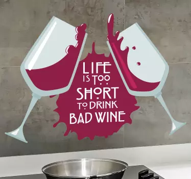 Drink Wine drink wall decal - TenStickers
