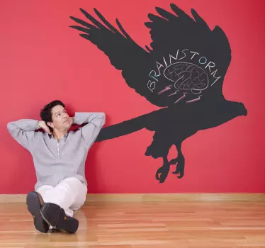 Eagle Silhouette Blackboard Sticker - TenStickers