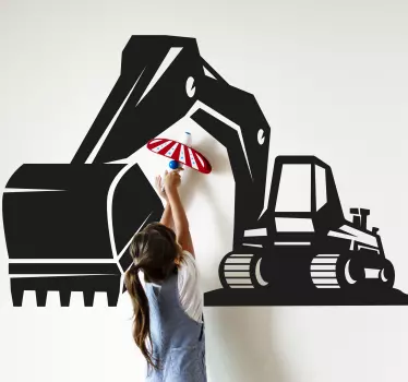Educational wall sticker construction equipment theme - TenStickers