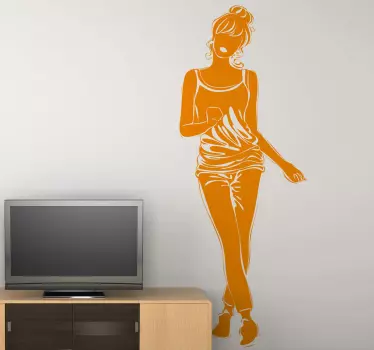 People sticker elegant figure silhouette - TenStickers