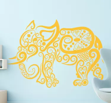 Elephant drawings wild animal sticker - TenStickers