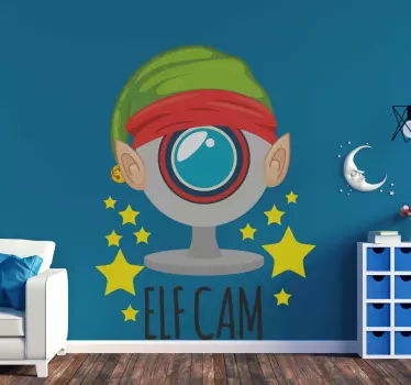Elf cam christmas wall decal - TenStickers