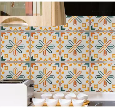 Encaustic cement tiles wallpaper sticker - TenStickers