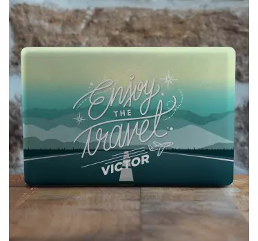 Enjoy travelling with personalized name laptop sticker - TenStickers