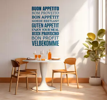enjoy you meal in different languages wall sticker - TenStickers