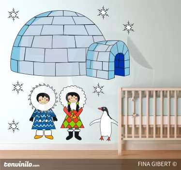Eskimo Scene Sticker - TenStickers