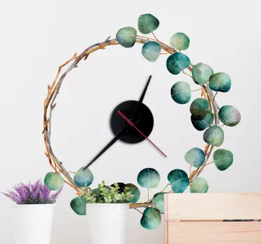 eucalyptus clock sticker clock decal - TenStickers