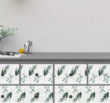 eucalyptus patterns furniture decal - TenStickers