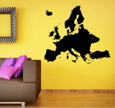 Europe world map wall sticker - TenStickers