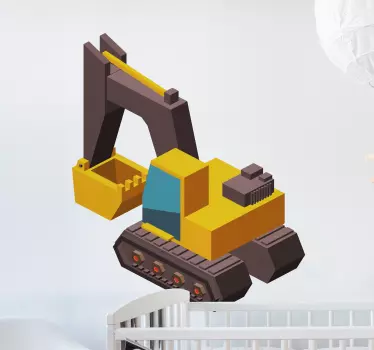 Excavator 3d model kids machine toy decal - TenStickers