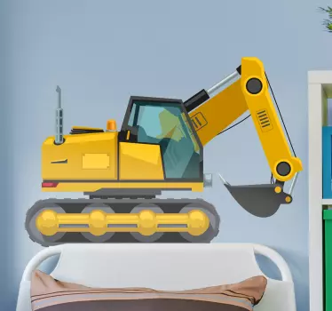 Excavator cartoon realistic machine for kids toy decal - TenStickers