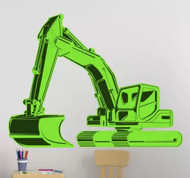 Excavator mister green kids bedroom wall sticker - TenStickers