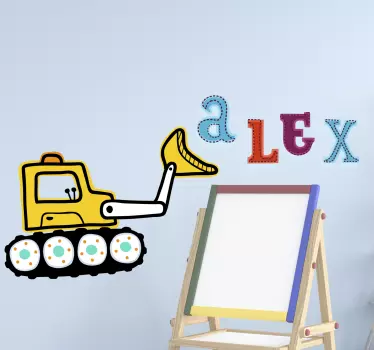 Excavator custom name sticker - TenStickers