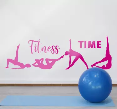 Exercises with phrase fitness time wall decal - TenStickers