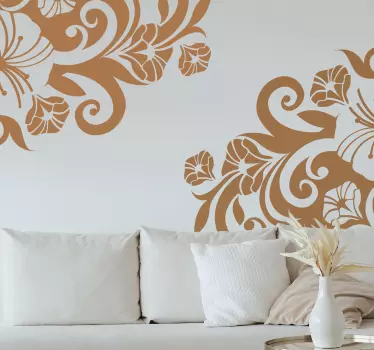 Exotic Corner Flower Decal - TenStickers