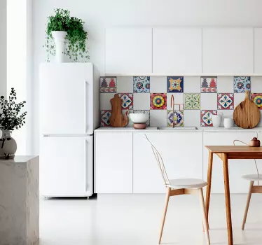 Explosion of cement tile colors tile transfer - TenStickers