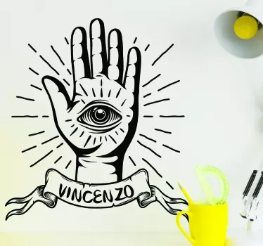 Eye-with-name emoji wall decal - TenStickers