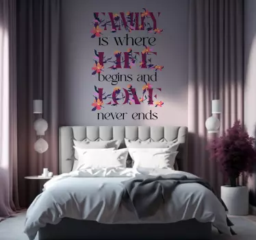 Family Love quote wall decal - TenStickers