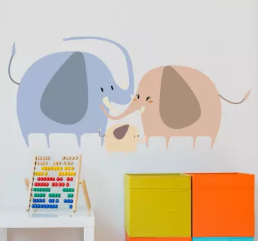 Family of Elephants Wall Sticker - TenStickers