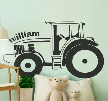 Farm animal wall sticker customized tractor art - TenStickers