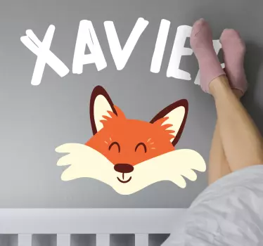 Farm animal wall sticker playful fox head - TenStickers