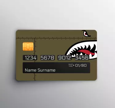 Fierce character artwork credit card sticker - TenStickers