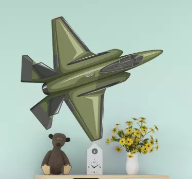Fighter plane  illustration wall art - TenStickers