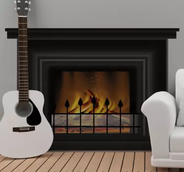 Fireplace black object wall sticker - TenStickers