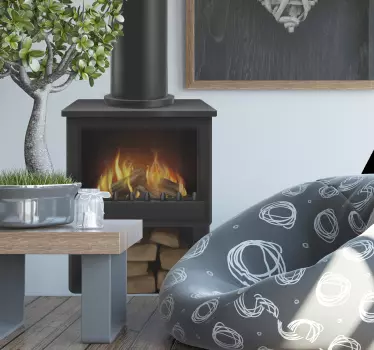 Fireplace Log Burner wall sticker - TenStickers